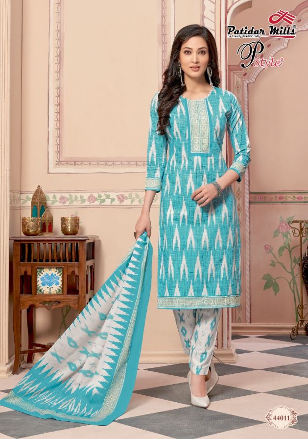 Patidar P Style 44 Regular Wear Printed Cotton Dress Material Collection